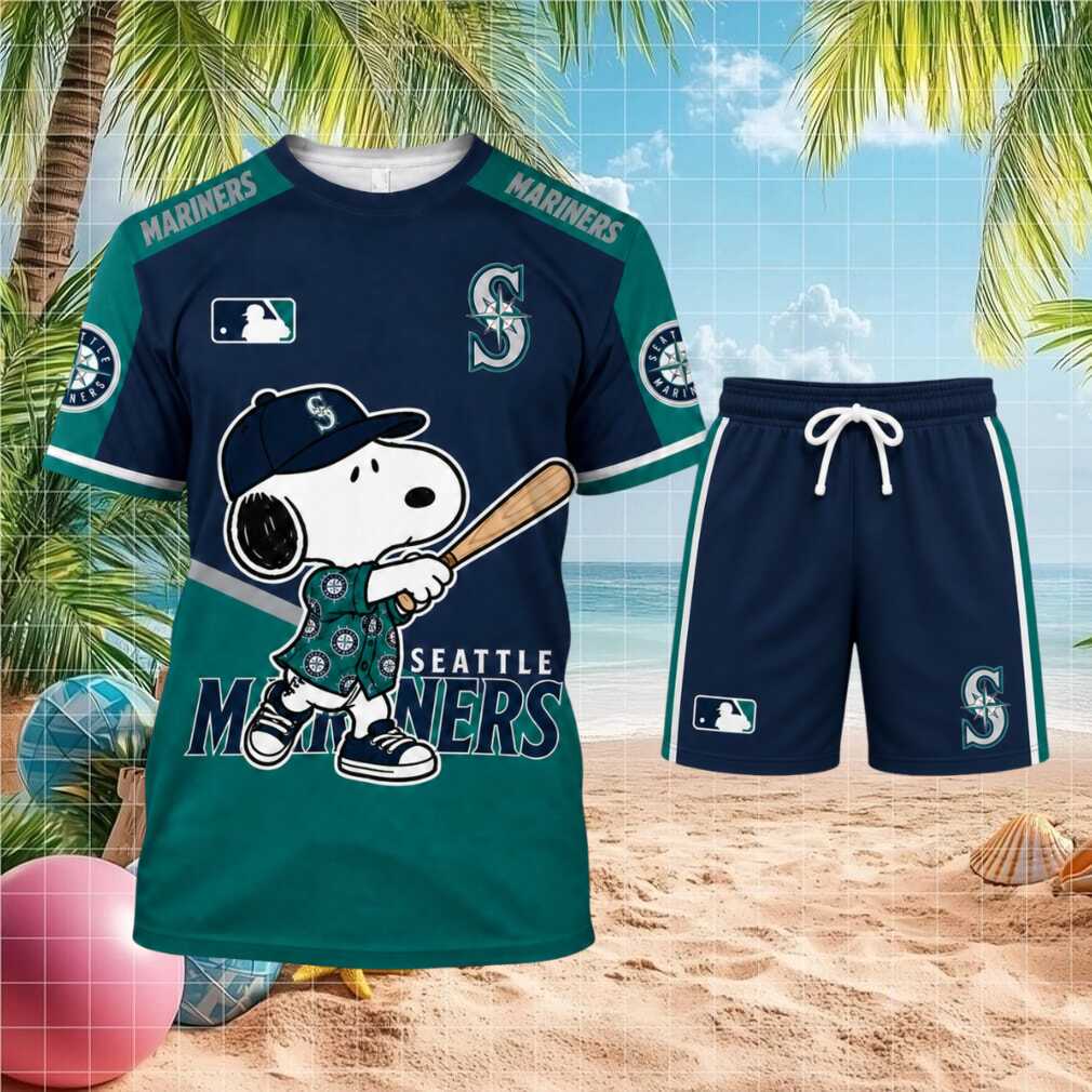 Seattle Mariners Snoopy Baseball Cartoon Character Shirt