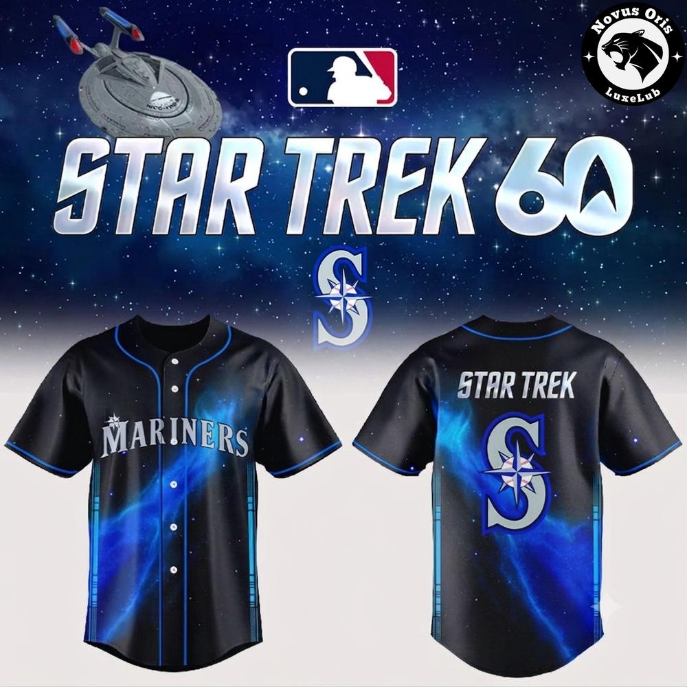Seattle Mariners Star Trek 60th Anniversary Galaxy Baseball Jersey