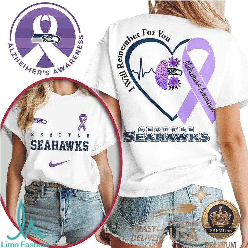 Seattle Seahawks Alzheimer's Awareness I Will Remember For You T Shirt - Limotees LLC