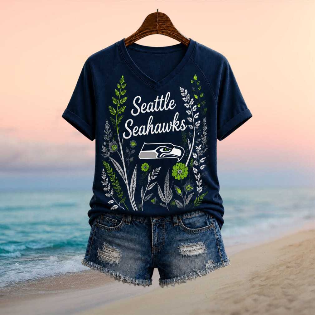 Seattle Seahawks Floral Nature Graphic Women Shirt