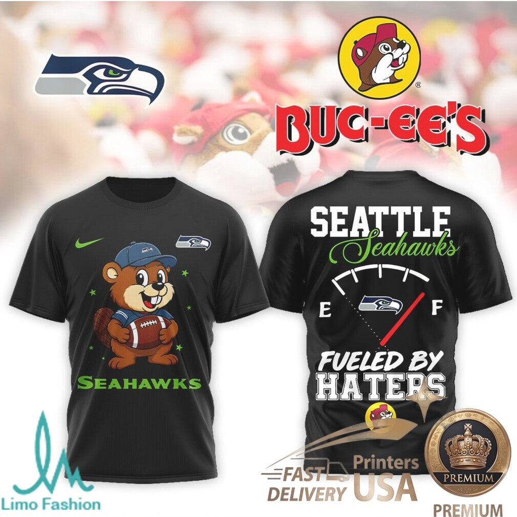 Seattle Seahawks Football Beaver Mascot Fueled By Haters T Shirt - Limotees LLC