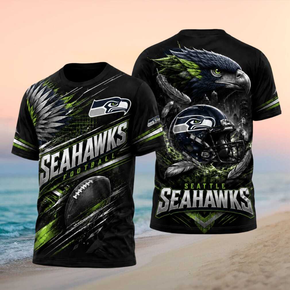 Seattle Seahawks Football Fierce Hawk Helmet Shirt