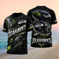 Seattle Seahawks Football Fierce Hawk Helmet Shirt