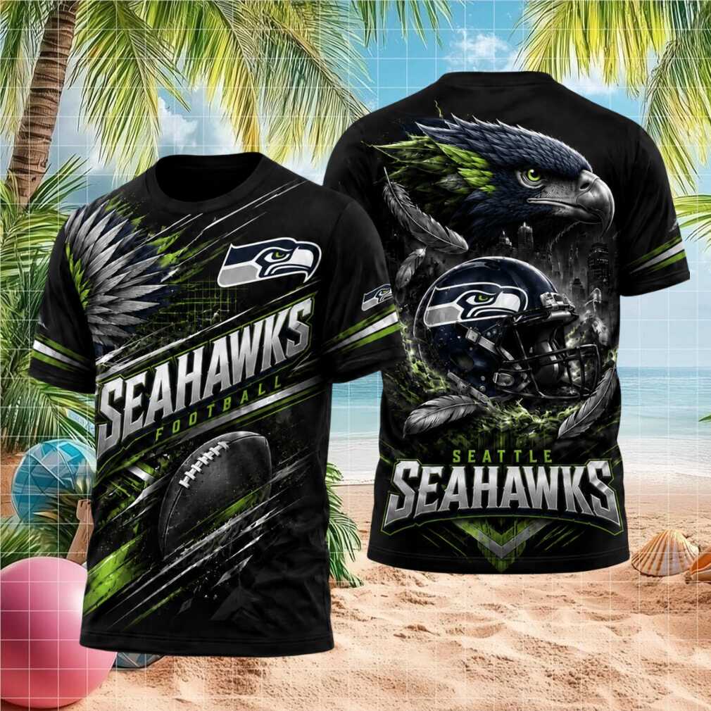 Seattle Seahawks Football Fierce Hawk Helmet Shirt
