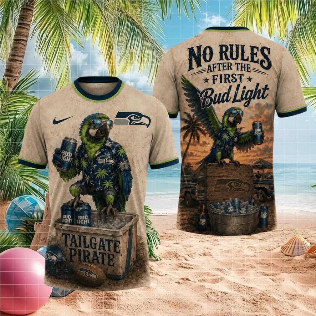 Seattle Seahawks Football Parrot Tailgate Pirate Bud Light Shirt