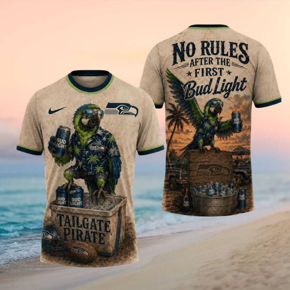 Seattle Seahawks Football Parrot Tailgate Pirate Bud Light Shirt