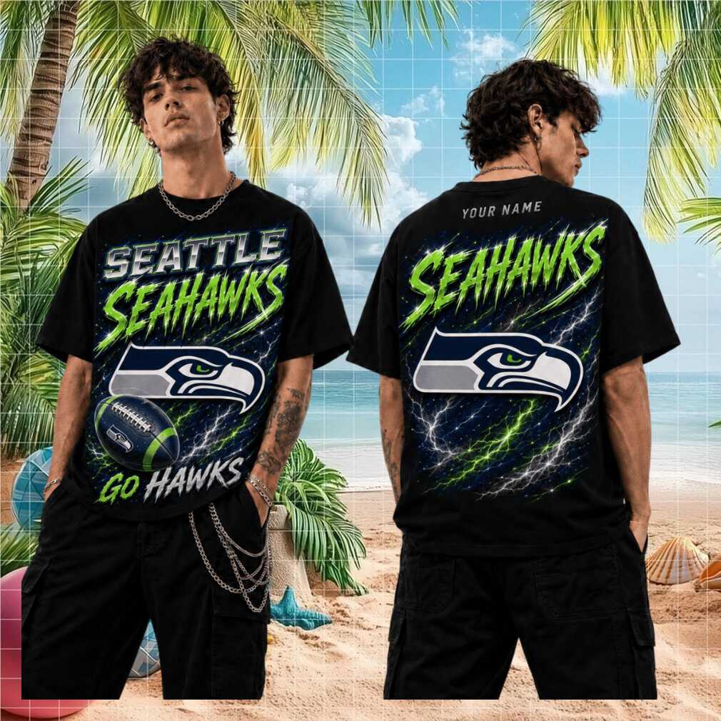 Seattle Seahawks Football Team Go Hawks Vintage Retro Lightning Style Men Women Fans Shirt - Limotees LLC