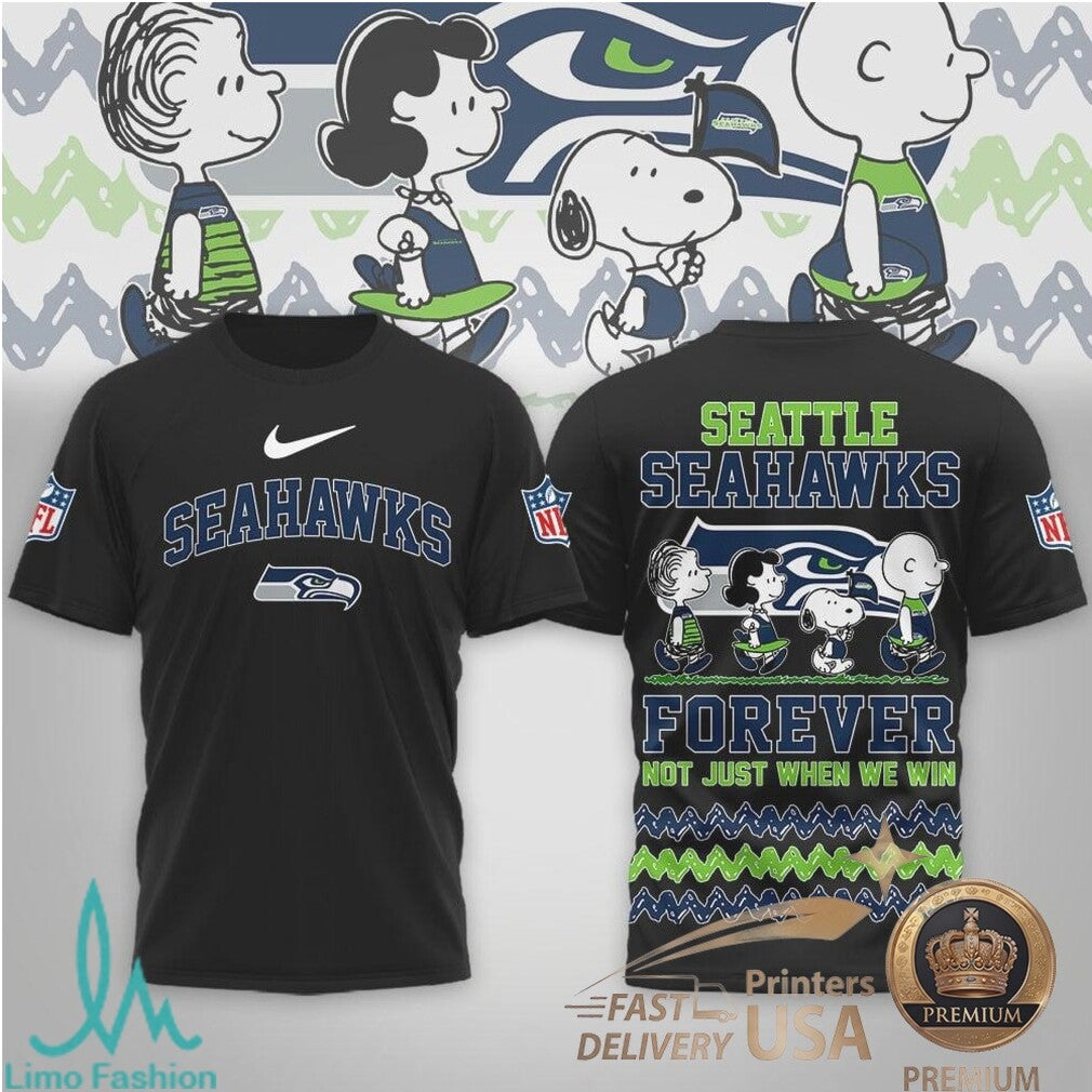 Seattle Seahawks Peanuts Snoopy Forever Not Just When We Win T Shirt - Limotees LLC