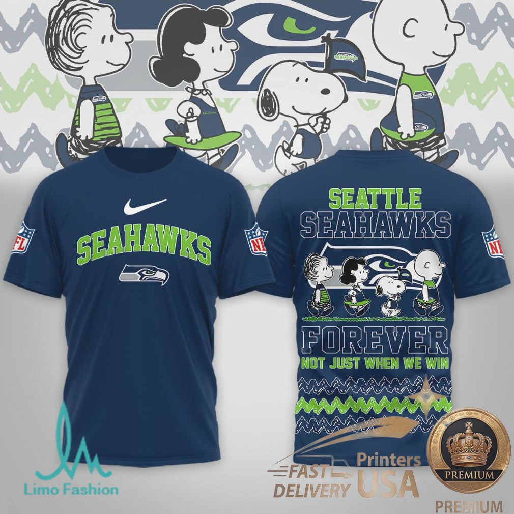 Seattle Seahawks Peanuts Snoopy Forever Not Just When We Win T Shirt - Limotees LLC