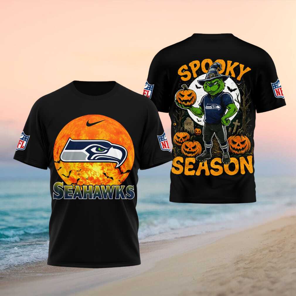 Seattle Seahawks Spooky Season Halloween Pumpkin Shirt