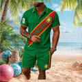 Senegal Soccer National Team Emblem Men Button Shirt - Limotees LLC