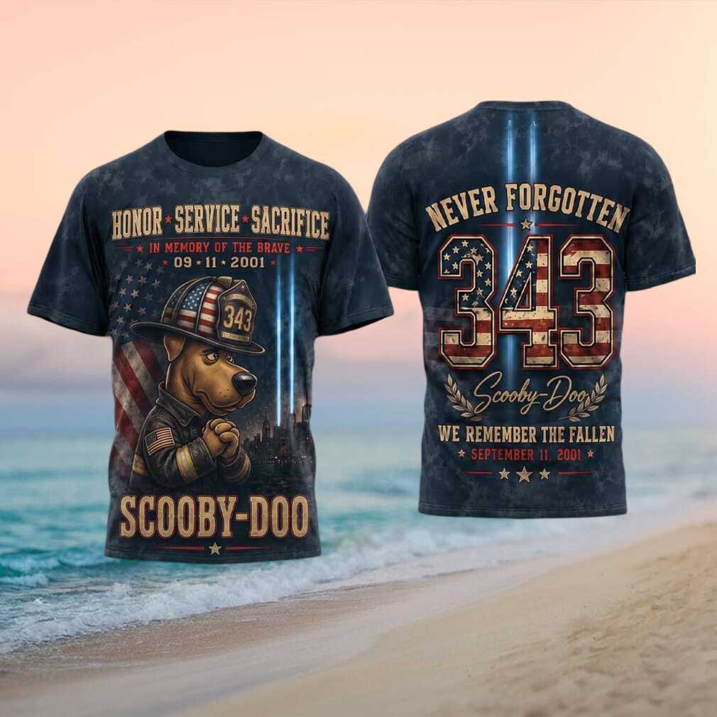September 11 Never Forgotten Firefighter Dog Shirt - Limotees LLC