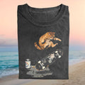 Skateboarding Cat Doing Kickflip With Beer Can Retro Vintage Streetwear For Shirt - Limotees LLC