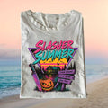 Slasher Summer Camp 1980 Horror Movie Halloween Pumpkin Retro Vintage Slapstick Shirt