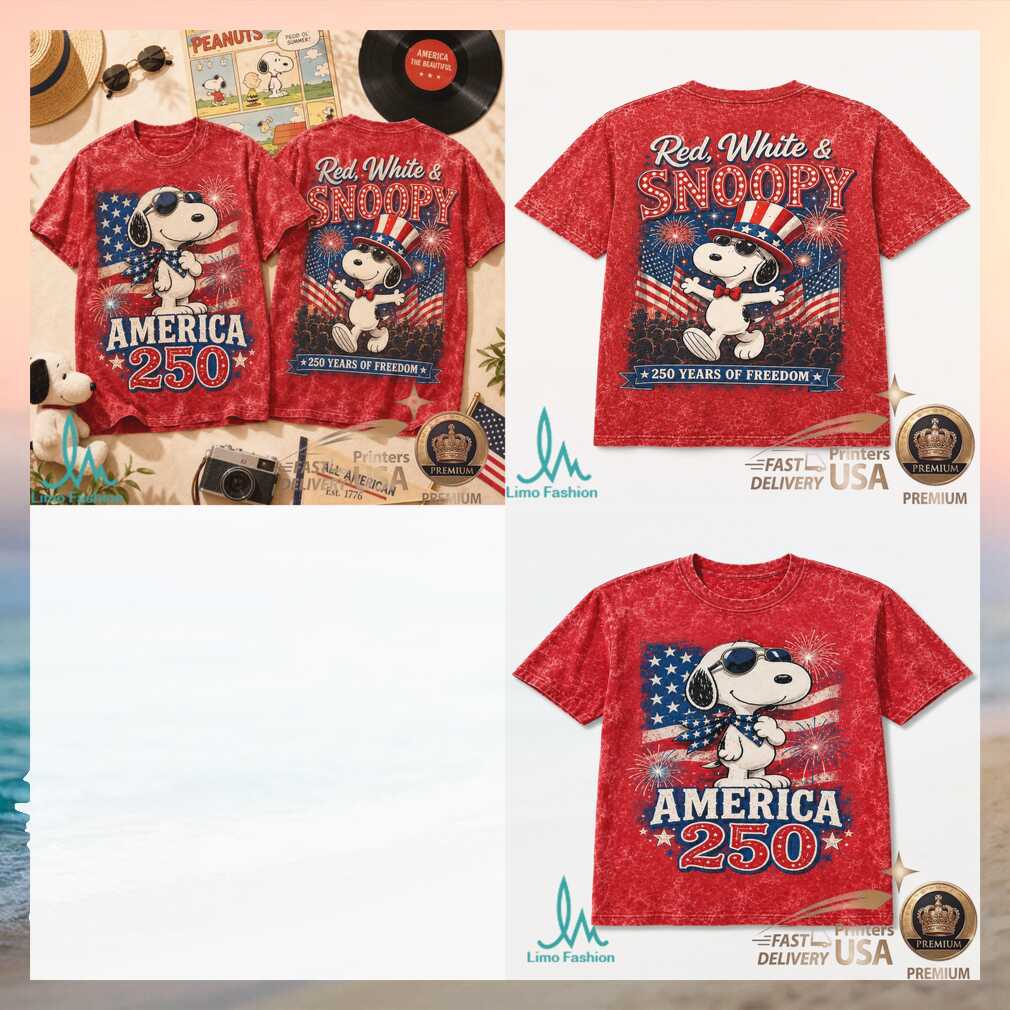 Snoopy America 250 Years Of Freedom Patriotic Graphic Shirt - Limotees LLC