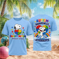 Snoopy Autism Awareness Heart Different Not Less Shirt - Limotees LLC