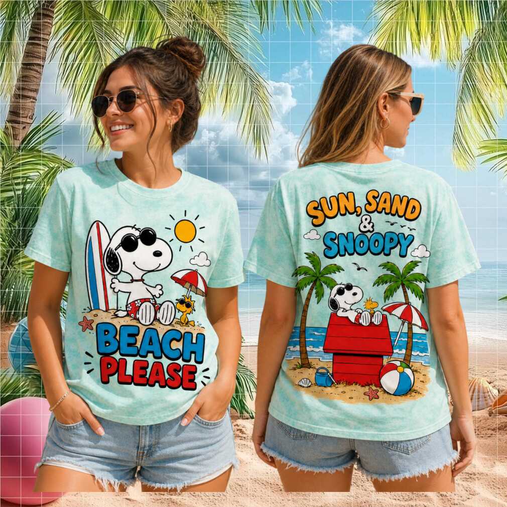 Snoopy Beach Please Sun Sand Surf Retro Summer Vacation Travel Men Women Shirt