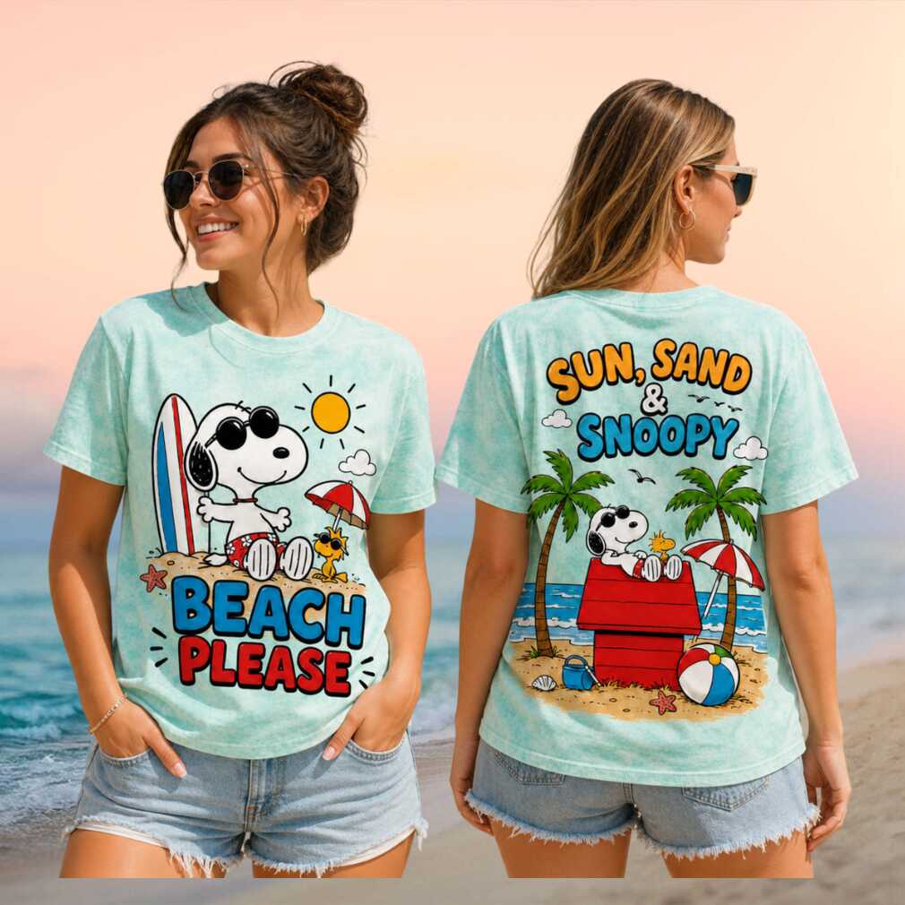 Snoopy Beach Please Sun Sand Surf Retro Summer Vacation Travel Men Women Shirt