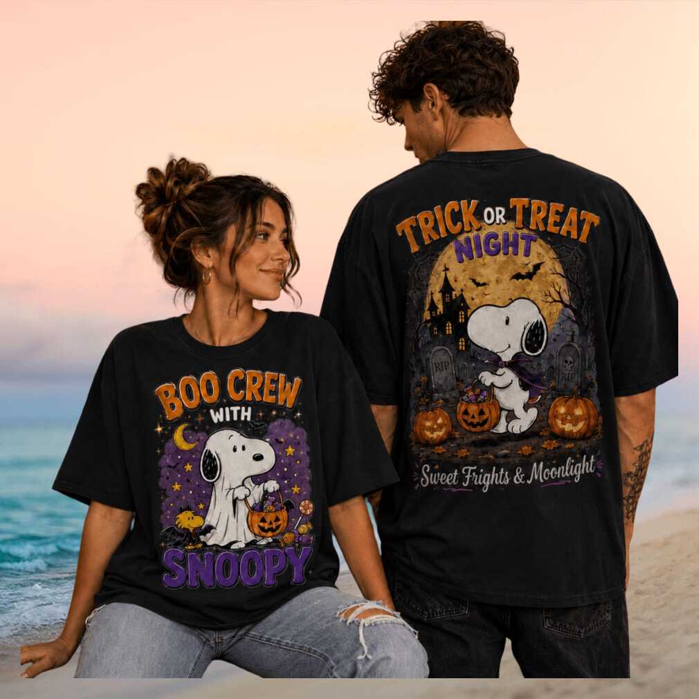 Snoopy Boo Crew Trick Or Treat Night Retro Halloween Moon Sweet Frights For Men Women Shirt - Limotees LLC