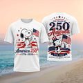 Snoopy Celebrating 250 Years of America 1776 2026 Patriotic Peanuts Comic Fans Shirt - Limotees LLC