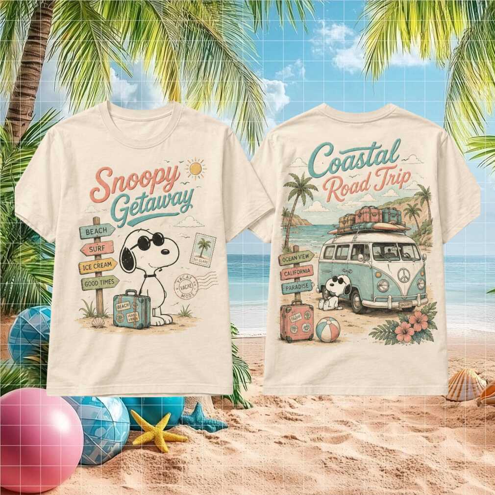 Snoopy Getaway Coastal Road Trip Vintage Summer Travel Vacation Camper Van Family Shirt - Limotees LLC