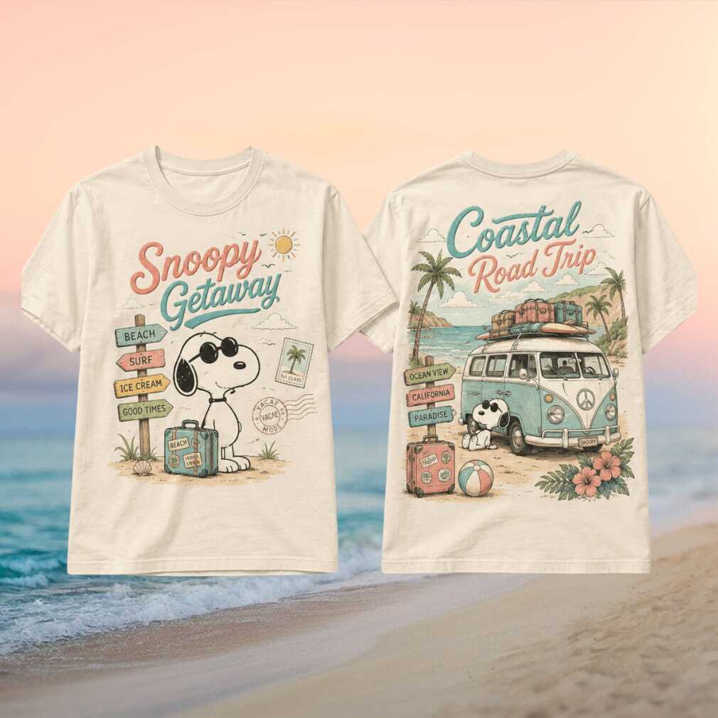 Snoopy Getaway Coastal Road Trip Vintage Summer Travel Vacation Camper Van Family Shirt - Limotees LLC