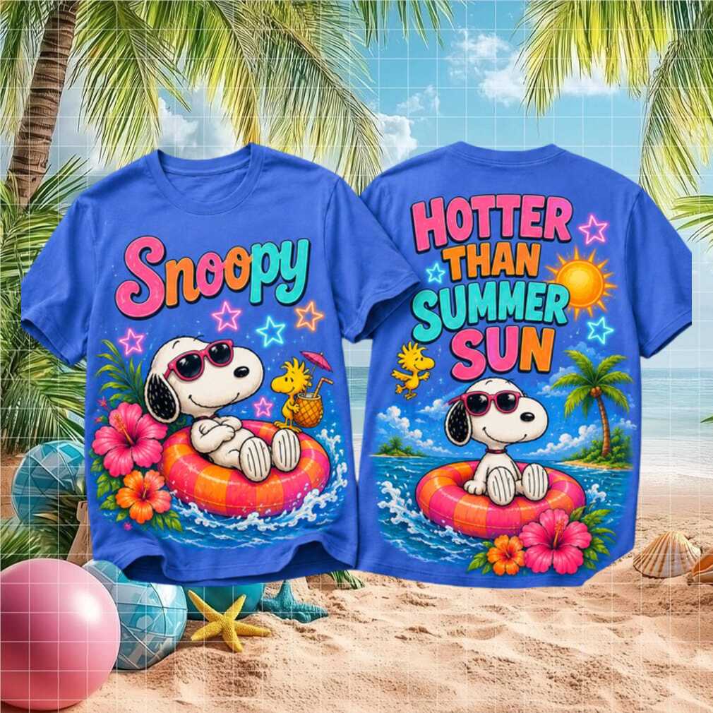 Snoopy Hotter Than Summer Sun Retro Colorful Tropical Pool Float Fan Shirt - Limotees LLC