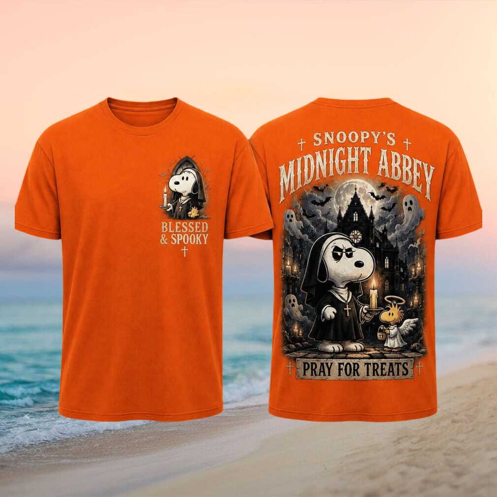 Snoopy Midnight Abbey Nun Blessed Spooky Halloween Shirt