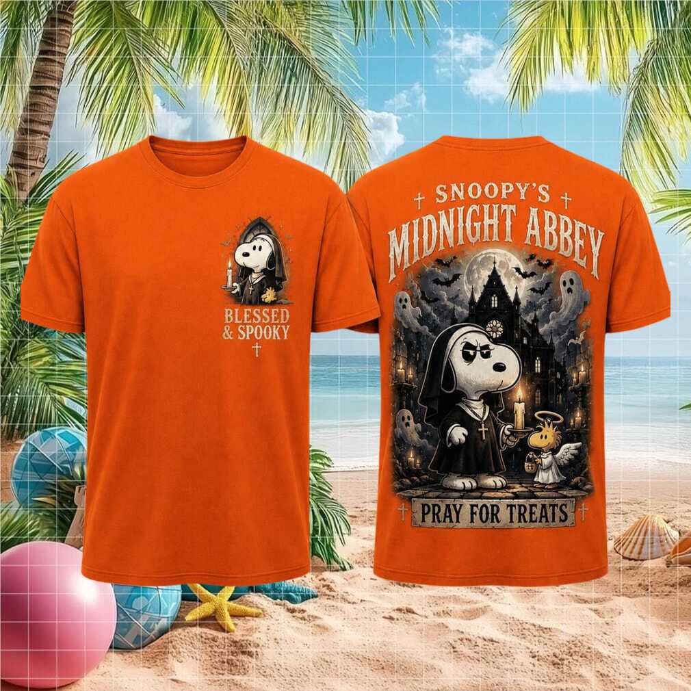 Snoopy Midnight Abbey Nun Blessed Spooky Halloween Shirt