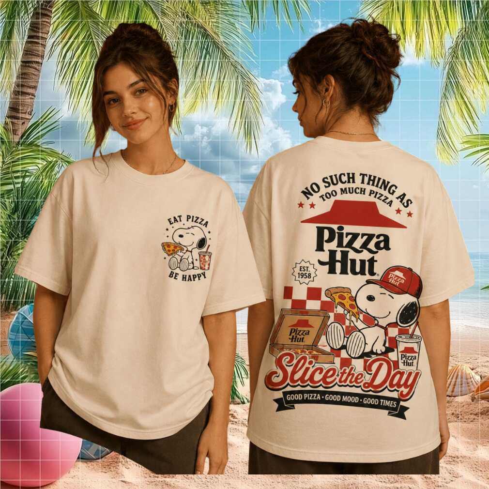 Snoopy Pizza Hut Slice The Day Vintage Cartoon Fast Food Style For Women Shirt - Limotees LLC