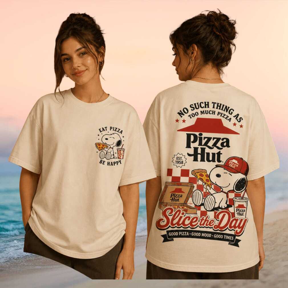 Snoopy Pizza Hut Slice The Day Vintage Cartoon Fast Food Style For Women Shirt - Limotees LLC