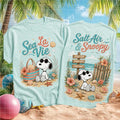 Snoopy Sea La Vie Salt Air Beach Vacation Retro Mint Green Women Fans Shirt - Limotees LLC