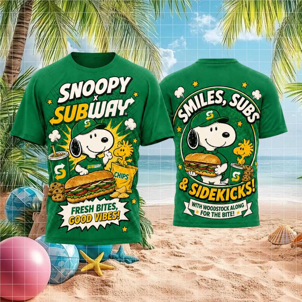 Snoopy Subway Fresh Bites Good Vibes Sidekicks Shirt