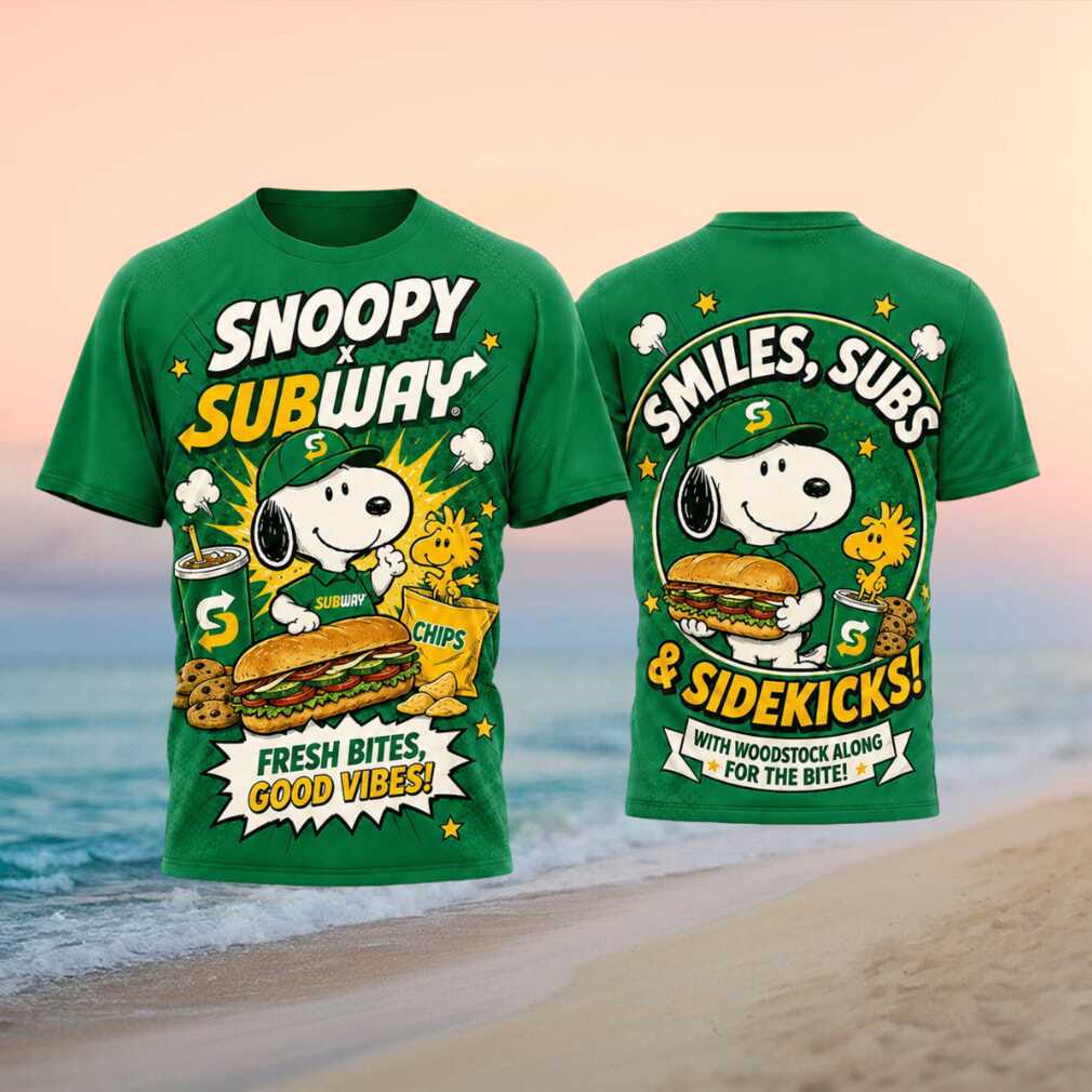 Snoopy Subway Fresh Bites Good Vibes Sidekicks Shirt