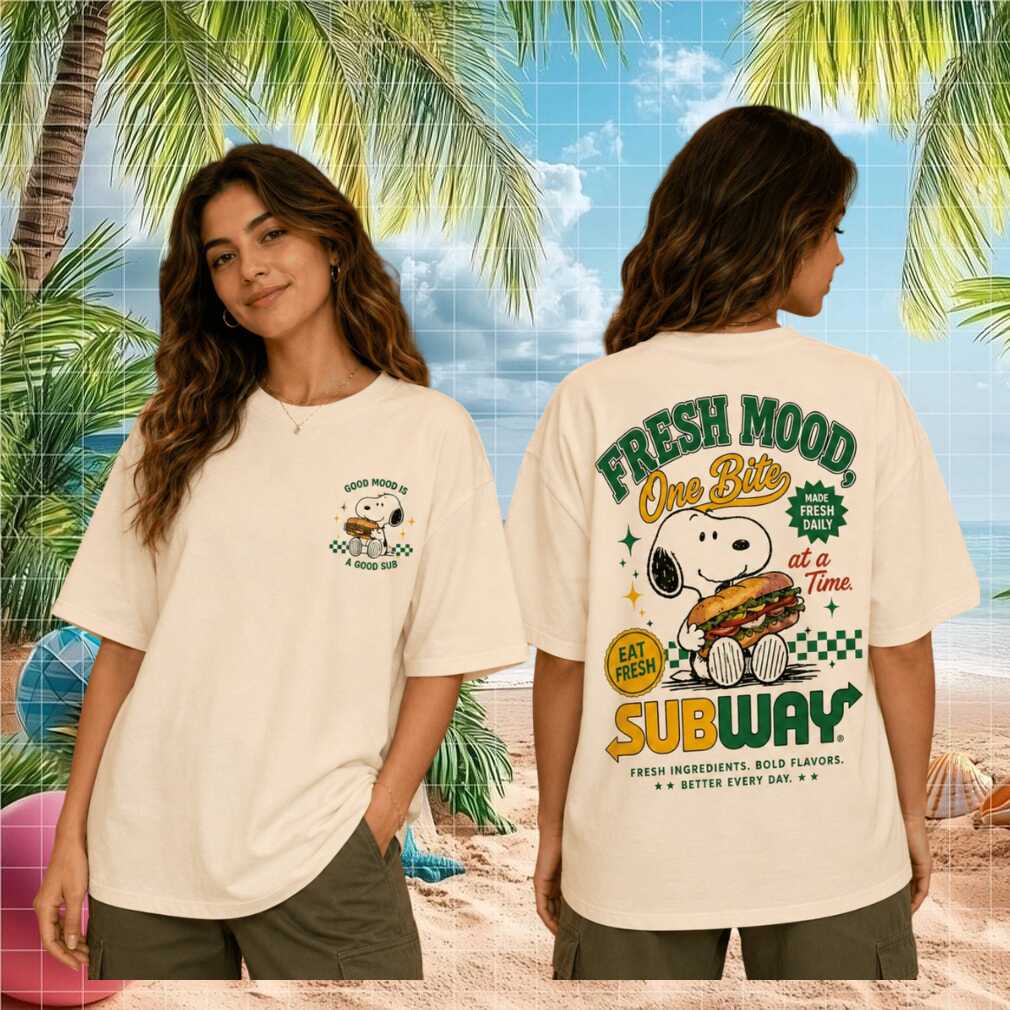 Snoopy Subway Fresh Mood One Bite Vintage Cartoon Fast Food Style For Women Shirt - Limotees LLC