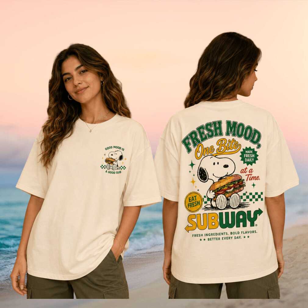 Snoopy Subway Fresh Mood One Bite Vintage Cartoon Fast Food Style For Women Shirt - Limotees LLC