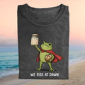 Sourdough Baker Frog Superhero We Rise At Dawn Baking Hobbyist Gift Shirt - Limotees LLC