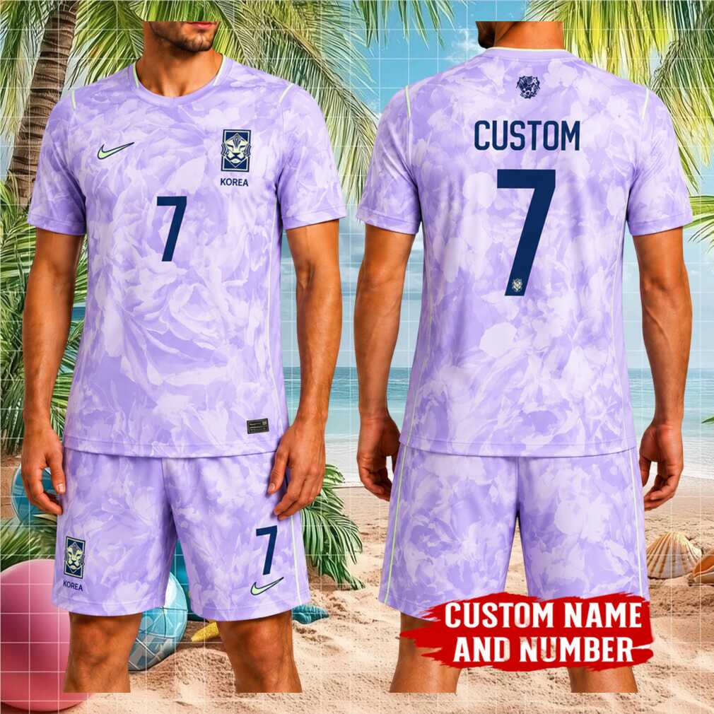 South Korea Football Customized Name and Number Floral Pattern Fan Shirt Shirt - Limotees LLC