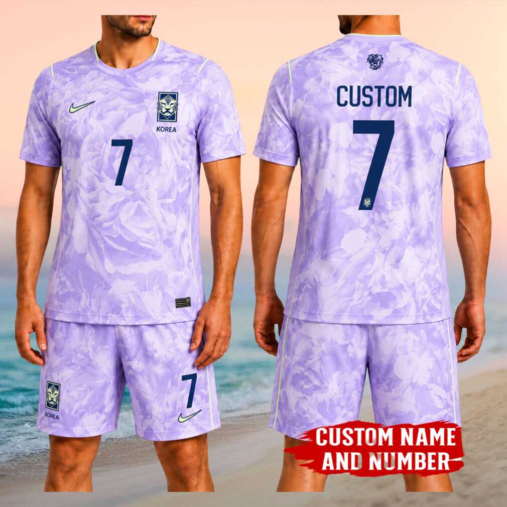 South Korea Football Customized Name and Number Floral Pattern Fan Shirt Shirt - Limotees LLC