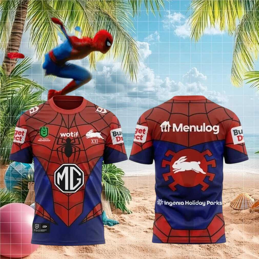 South Sydney Rabbitohs Spider Man NRL Rugby Shirt - Limotees LLC