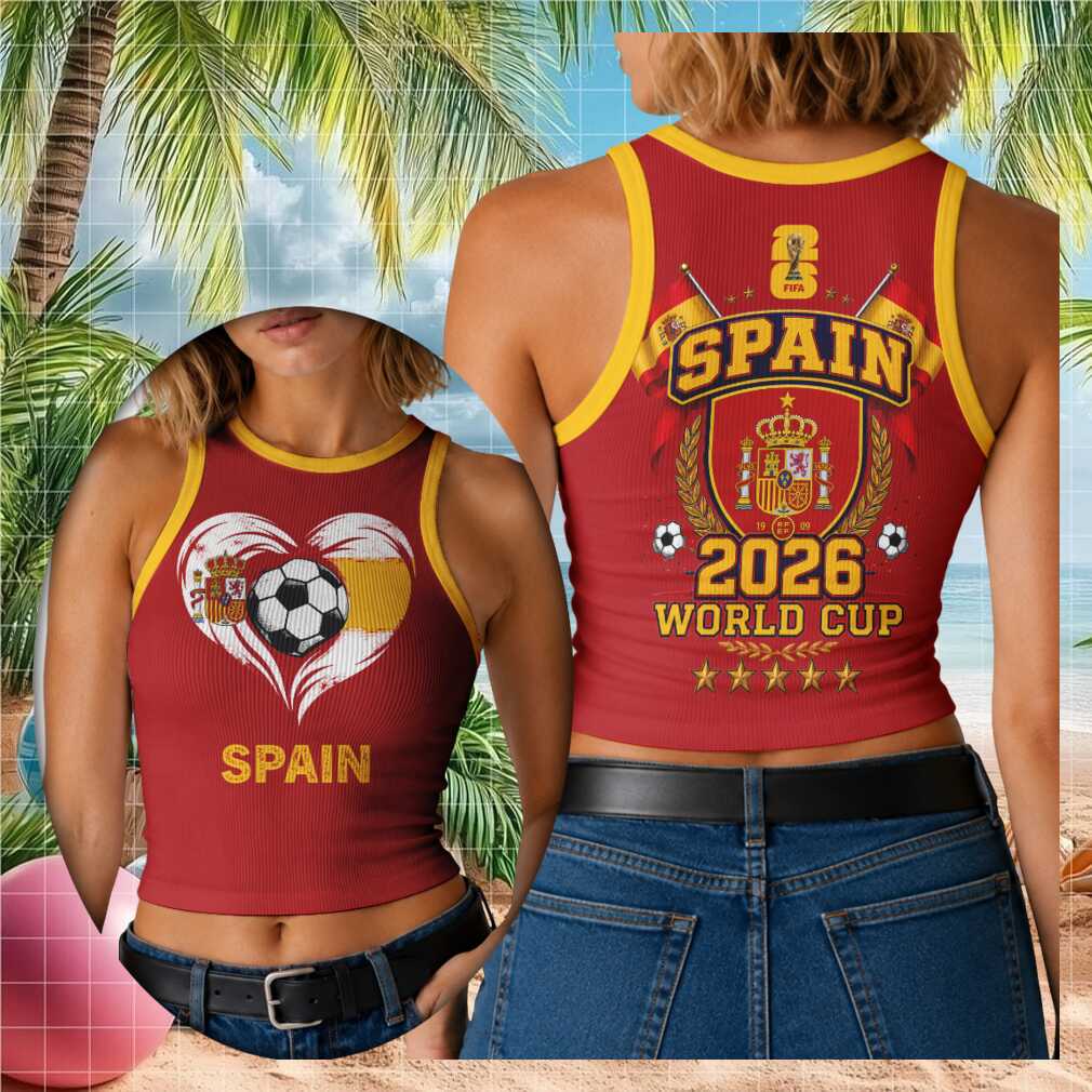 Spain 2026 World Cup Football Ribbed Fan Camisole Gym Vest Shirt - Limotees LLC