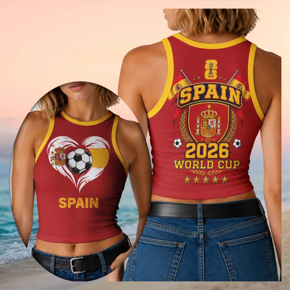 Spain 2026 World Cup Football Ribbed Fan Camisole Gym Vest Shirt - Limotees LLC