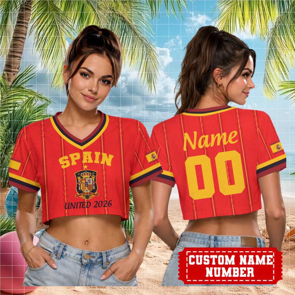Spain National Football Team United 2026 World Cup Custom Name Number Women Shirt - Limotees LLC