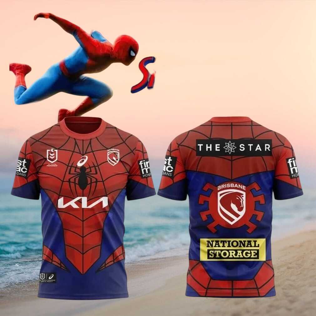 Spider Man Brisbane Mascot Red Blue Sports Shirt Shirt - Limotees LLC