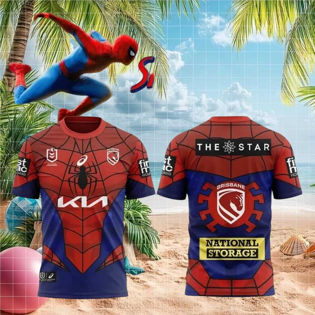 Spider Man Brisbane Mascot Red Blue Sports Shirt Shirt - Limotees LLC