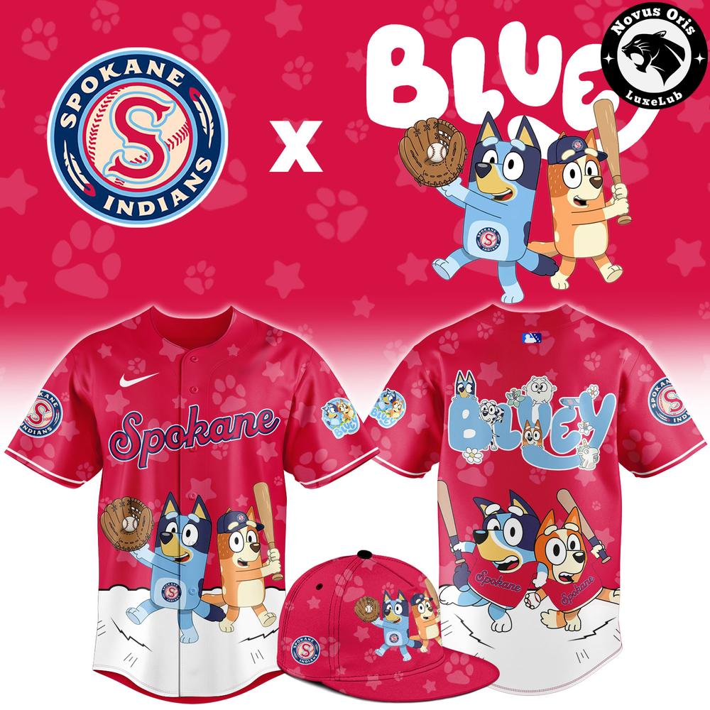 Spokane Indians x Bluey Night Limited Edition Baseball Jersey