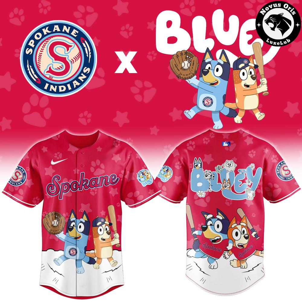 Spokane Indians x Bluey Night Limited Edition Baseball Jersey