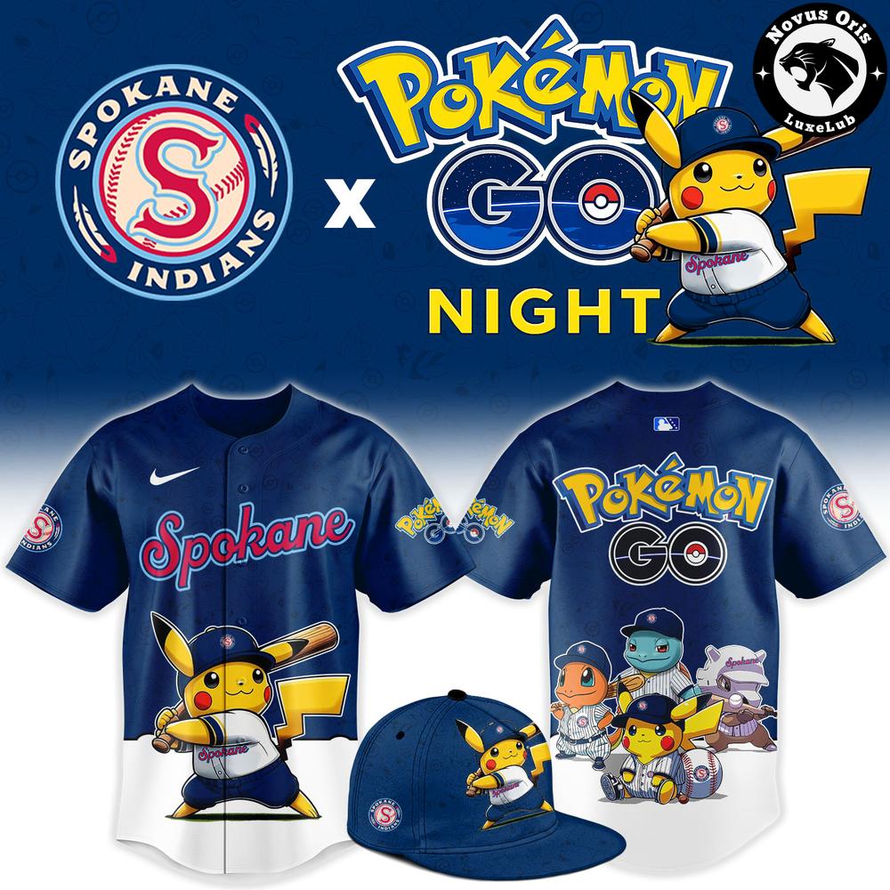 Spokane Indians x Pokemon GO Night Limited Edition Baseball Jersey