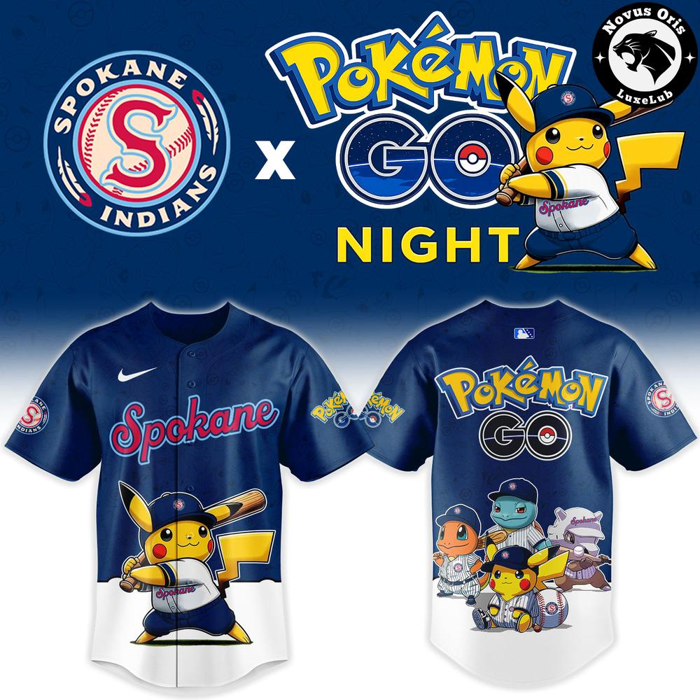 Spokane Indians x Pokemon GO Night Limited Edition Baseball Jersey