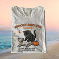 Spooky Biscuits Bakery Black Cat Baking Ghost Halloween Vintage Cartoon Shirt - Limotees LLC